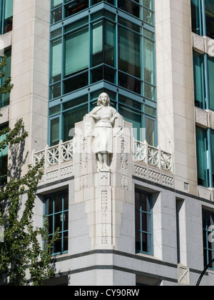 Shaw Tower, Place de la cathédrale, l'Architecture détaillée, le centre-ville de Vancouver, CA Banque D'Images