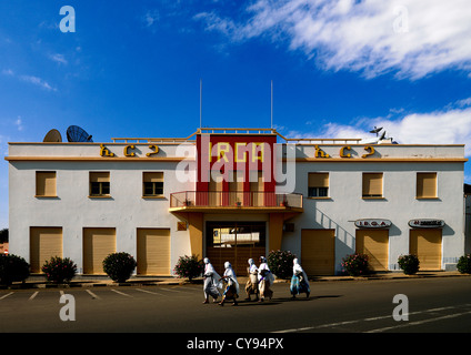 Irga Immeuble Garage, Asmara, Erythrée Banque D'Images