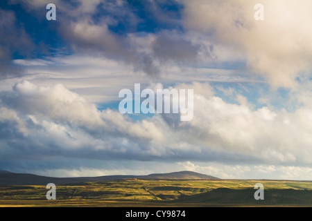 Plus de lumière en fin d'après-midi vers Addlebrough à Wensleydale et Bishopdale, Yorkshire Dales National Park, England Banque D'Images