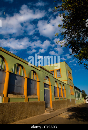 Vieux bâtiment italien à Asmara Érythrée , Banque D'Images