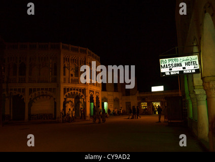 Place principale de Massawa, l'Érythrée Banque D'Images