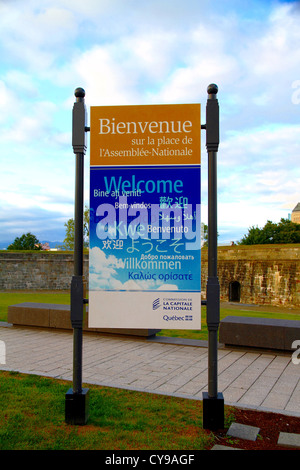 Panneau de Bienvenue Québec Banque D'Images