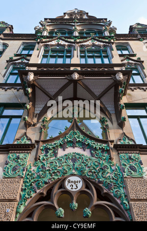 Maison de commerce, avant 23, la colère, la colère de l'architecture domestique Square, centre historique, Erfurt, Thuringe, Allemagne Banque D'Images