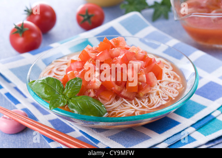 Hiyashi Somen Tomate Banque D'Images