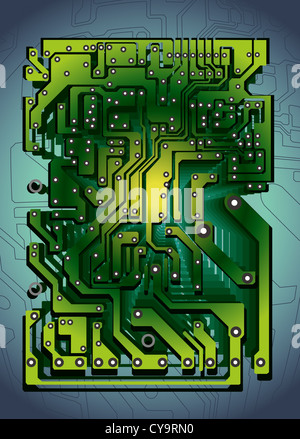 Vecteur de la technologie extrait avec la texture de circuit Banque D'Images