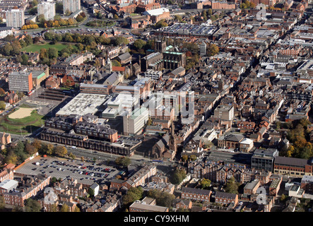 Vue aérienne du centre-ville de Chester Banque D'Images