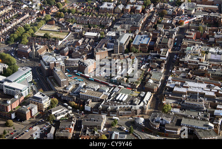 Vue aérienne du centre-ville de Guildford, Surrey Banque D'Images