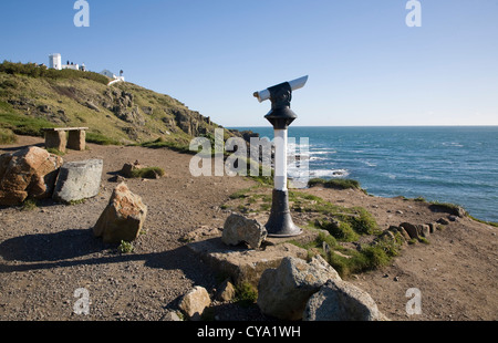 Look-out du littoral du cap Lizard en Angleterre Cornwall télescope Banque D'Images