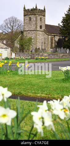 L'église paroissiale de Sainte Trinité, Ashford dans l'eau près de Bakewell dans le parc national de Peak District Derbyshire, Angleterre, Royaume-Uni Banque D'Images