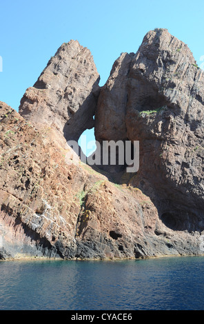 La réserve naturelle de Scandola sur l'île de Corse, France Banque D'Images