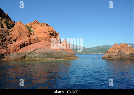 La réserve naturelle de Scandola sur l'île de Corse, France Banque D'Images