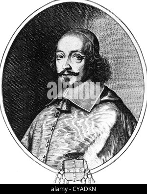 CARDINAL JULES MAZARIN (1602-1661) diplomate et homme politique franco-italienne qui a réussi le Cardinal de Richelieu Banque D'Images