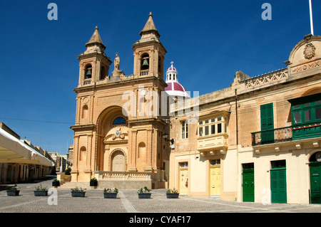 Notre-dame de Pompéi église baroque de Marsaxlokk Malte Banque D'Images