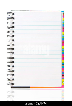 Le bloc-notes à spirale blanc isolated on white Banque D'Images