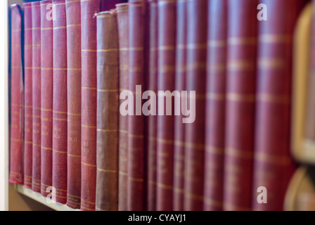 Beaucoup de livres sur une étagère dans une bibliothèque Banque D'Images