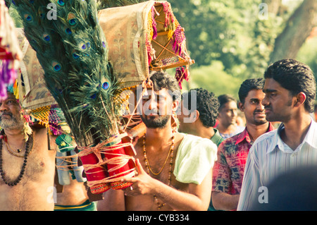 Festival Thaipusam, fête des hindous à Penang, Malaisie 2011. Banque D'Images