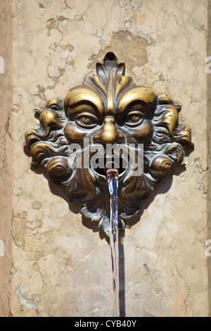 Gargouille sur une fontaine d'eau potable, à proximité détail, Venise, Vénétie, Italie, Europe, l'UNESCO Banque D'Images