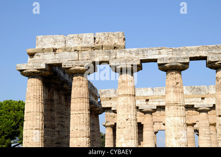 Temple d'Héra (aka la basilique), 530 BC.Paestum, au sud de Naples. Banque D'Images