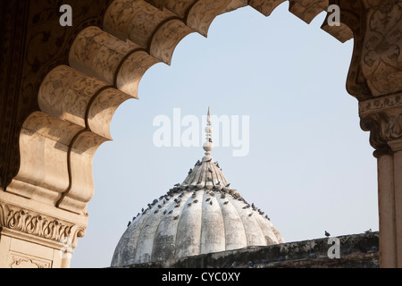 Dôme de l'Tasbih-Khana du Diwan-i-Khas - Fort Rouge, Delhi, Inde Banque D'Images