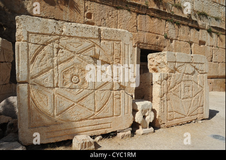Ruines du temple de Baalbek au Liban. Banque D'Images