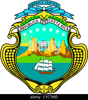 Armoiries de la République du Costa Rica. Banque D'Images