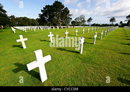 Cimetière américain près de Omaha Beach, Normandie, France. Banque D'Images