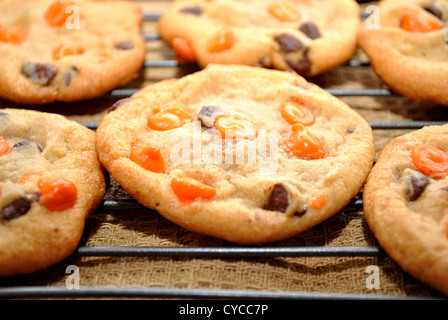 Cookies d'Halloween sur une grille de refroidissement Portrait Banque D'Images