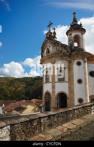 Notre Dame de Rosario Church, Ouro Preto (Site du patrimoine mondial de l'UNESCO), Minas Gerais, Brésil Banque D'Images