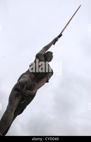 Statue en bronze sur front de Devon Banque D'Images