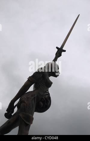 Statue en bronze sur front de Devon Banque D'Images