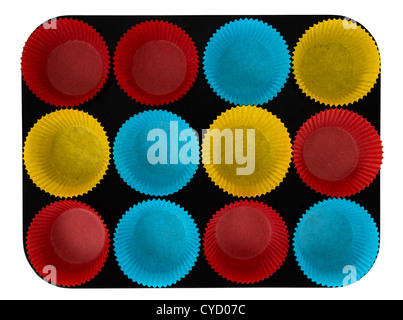 Gâteau de papier assortis pour cas de pâtisseries maison. Banque D'Images
