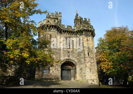 Cité médiévale Château de Lancaster UK entrée avant Banque D'Images