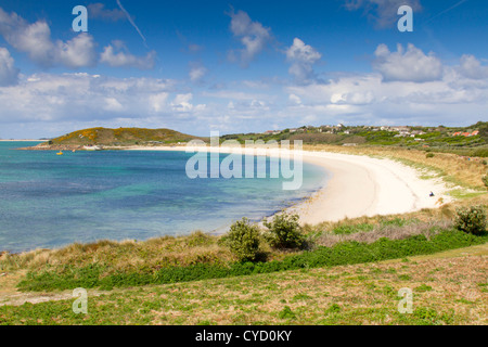 Ville supérieur ; baie de Saint Martin ; Îles Scilly ; UK Banque D'Images