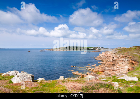 Peninnis ; St Mary's, Îles Scilly, regardant vers la garnison ; Banque D'Images