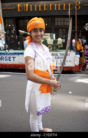 Le 25e Défilé Sikh sur Madison Avenue à Manhattan, Banque D'Images