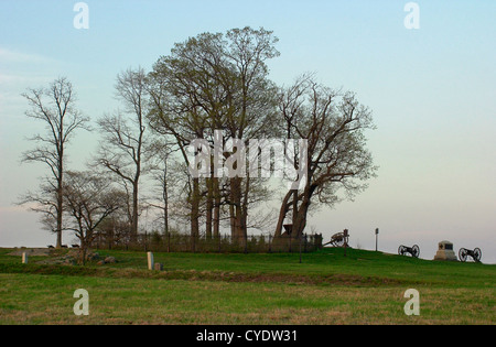 Emplacement de Pickett's Charge contre l'Union européenne position sur Cemetery Ridge, Gettysburg National Battlefield Park, New York. Photographie numérique Banque D'Images