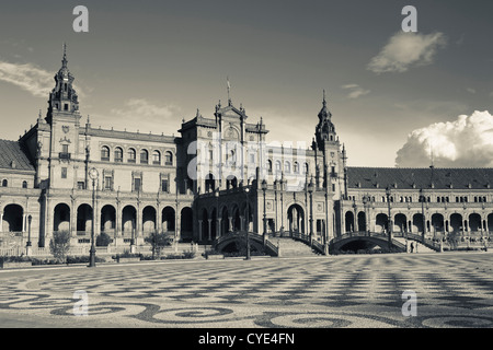 Espagne, Andalousie, Séville Région Province, Séville, les bâtiments de la Plaza Espana Banque D'Images