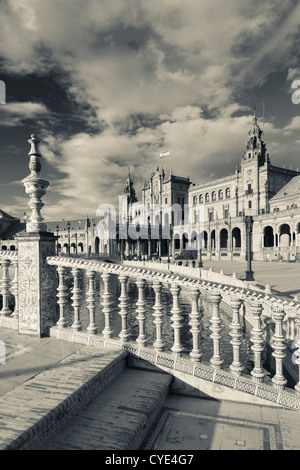 Espagne, Andalousie, Séville Région Province, Séville, les bâtiments de la Plaza Espana Banque D'Images