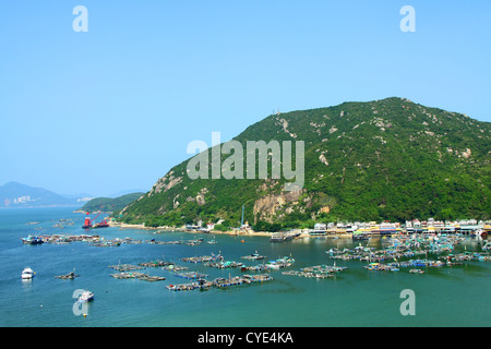 Sur la mer à Hong Kong de Hill Top Banque D'Images