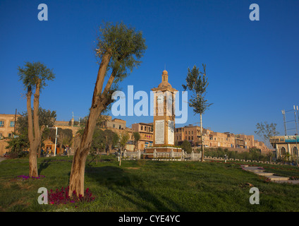 Les bâtiments rénovés dans la vieille ville de Kashgar, dans la région autonome ouïghoure du Xinjiang, Chine Banque D'Images