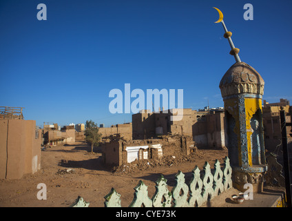 Mosquée dans la vieille ville de Kashgar démolis, la région autonome ouïghoure du Xinjiang, Chine Banque D'Images