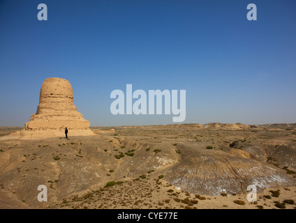 Mor, stupa bouddhiste Kashgar, Xinjiang, Chine, la région autonome ouïghoure du Xinjiang, Chine Banque D'Images