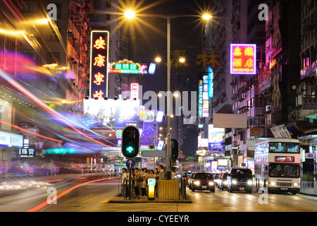 Nathan Road à Hong Kong, Chine. Banque D'Images