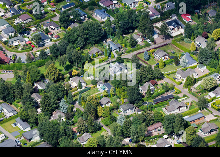 Les Pays-Bas, Stroe. Maisons de vacances. Vue aérienne. Banque D'Images