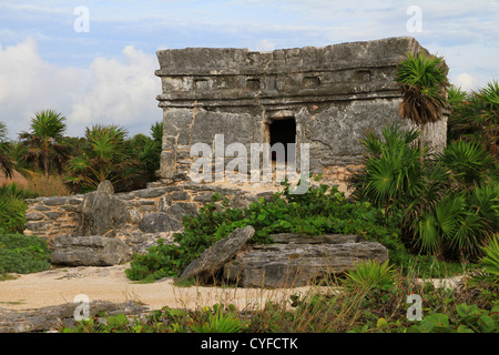 Mayans anciens, site Xcaret, Mayan, jungle, temple, Calendrier Maya, mexicain, Riviera, sauna, archéologique majeur, architecture, symbolique, œuvres d'art. Banque D'Images