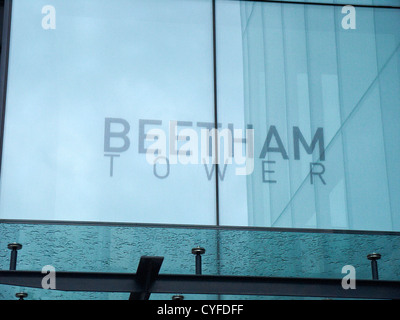 Beetham Tower logo sur à Manchester UK Banque D'Images