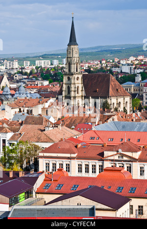 L'Église, plus grande église de style gothique à Cluj, Roumanie Banque D'Images