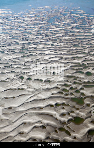 Les Pays-Bas, Nieuw Namen, rivière Westerschelde. Banc de marée. Vue aérienne. Banque D'Images