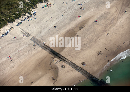 Les Pays-Bas, Domburg, plage. Vue aérienne. Banque D'Images