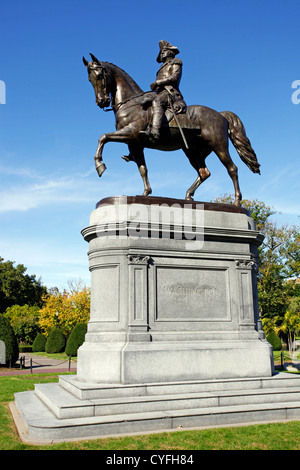 Statue de George Washington à Boston Public Garden park, Boston, Massachusetts, Nord Banque D'Images